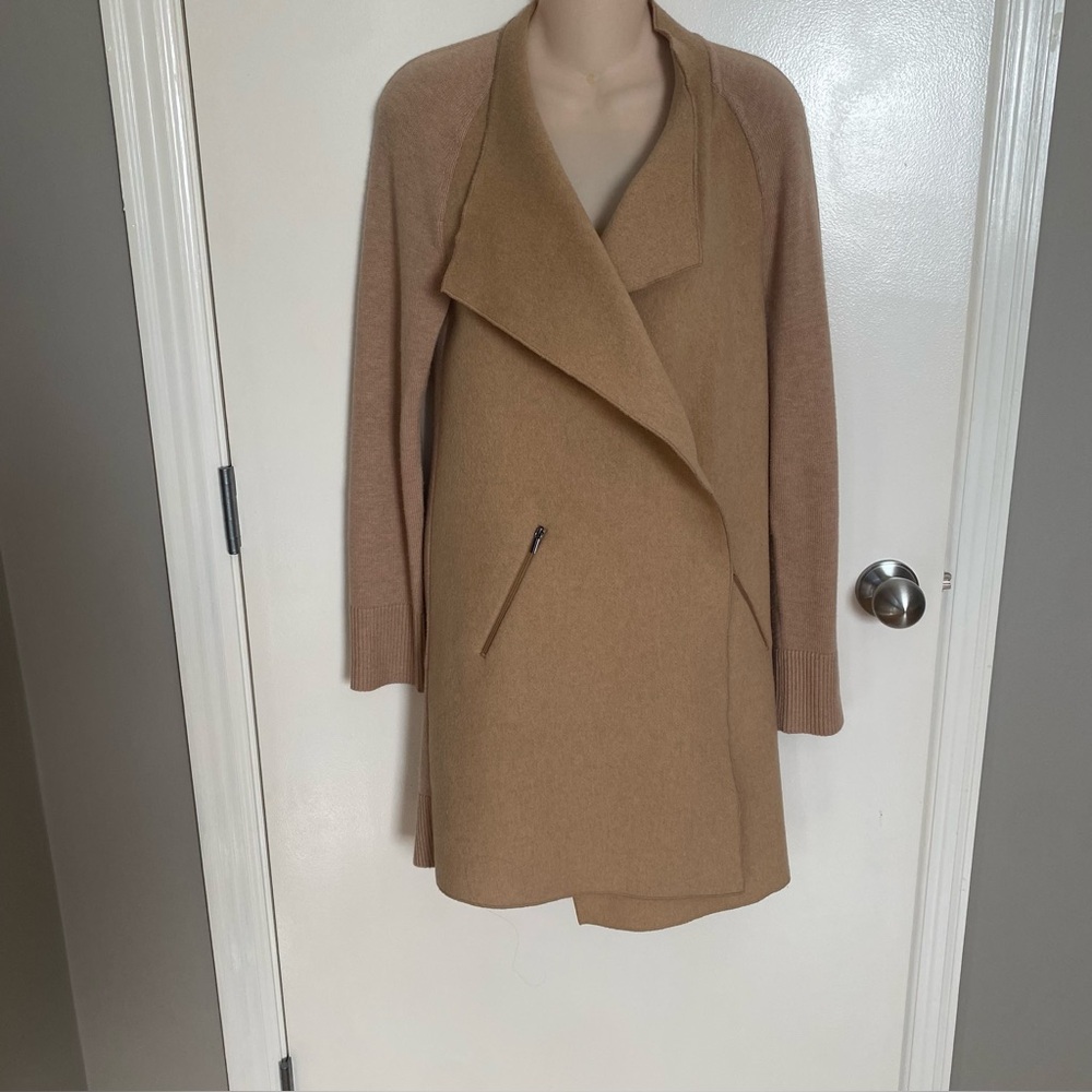 Electra, beige cardigan, wool/sweater jacket, size small